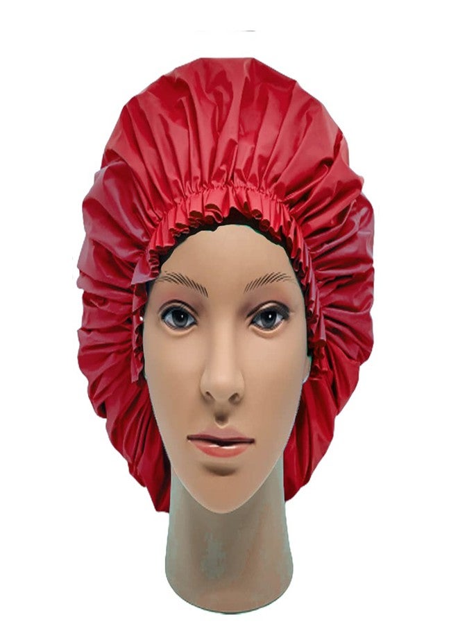 ELEBOX Premium Collection Super Jumbo Shower Cap Red - Image 4
